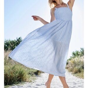 NEW Altar’d State Blue Striped Maxi Dress Size XL NWT